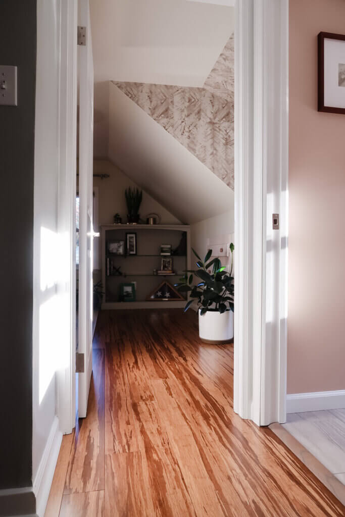 Attic view from hallway
